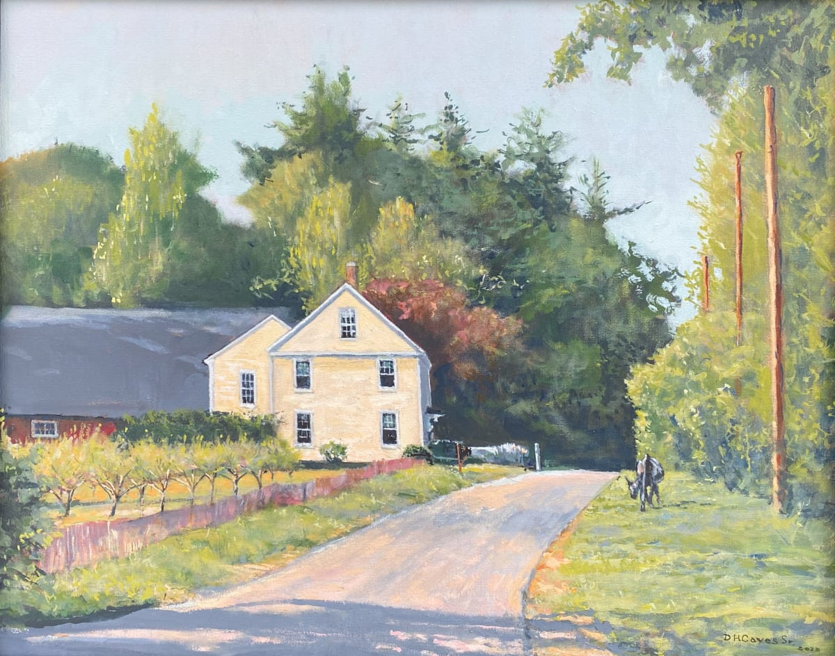 Burgeoning Orchard by Douglas H Caves Sr  Image: The early morning light flows over the budding landscape lands softly on the yellow clapboard house. 
