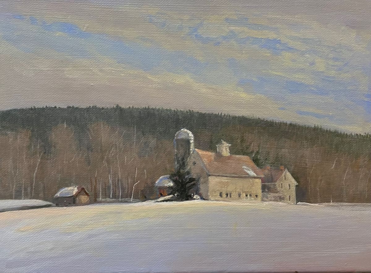 Study of a Barn in Winter by Douglas H Caves Sr  Image: Barn at the edge of the field in winter.