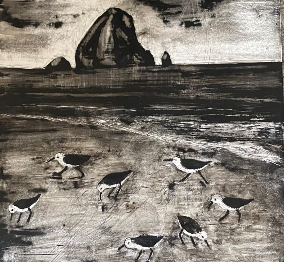 "Sandpipers in the Sand at Cannon Beach" by Carol M Ross 