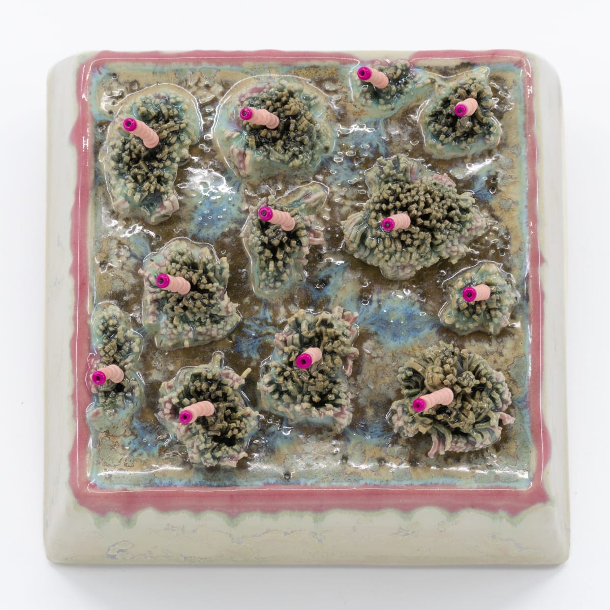 Square Wall Hanging - Pink Tips by Sandy Miller 