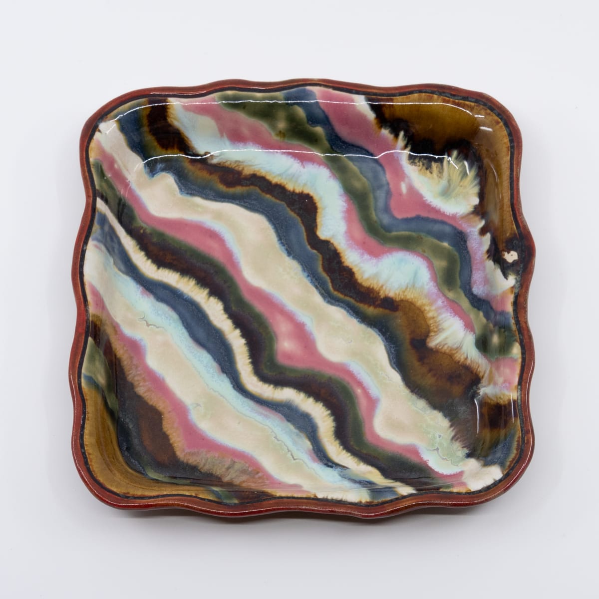 Square Plate (brown) by Sandy Miller 