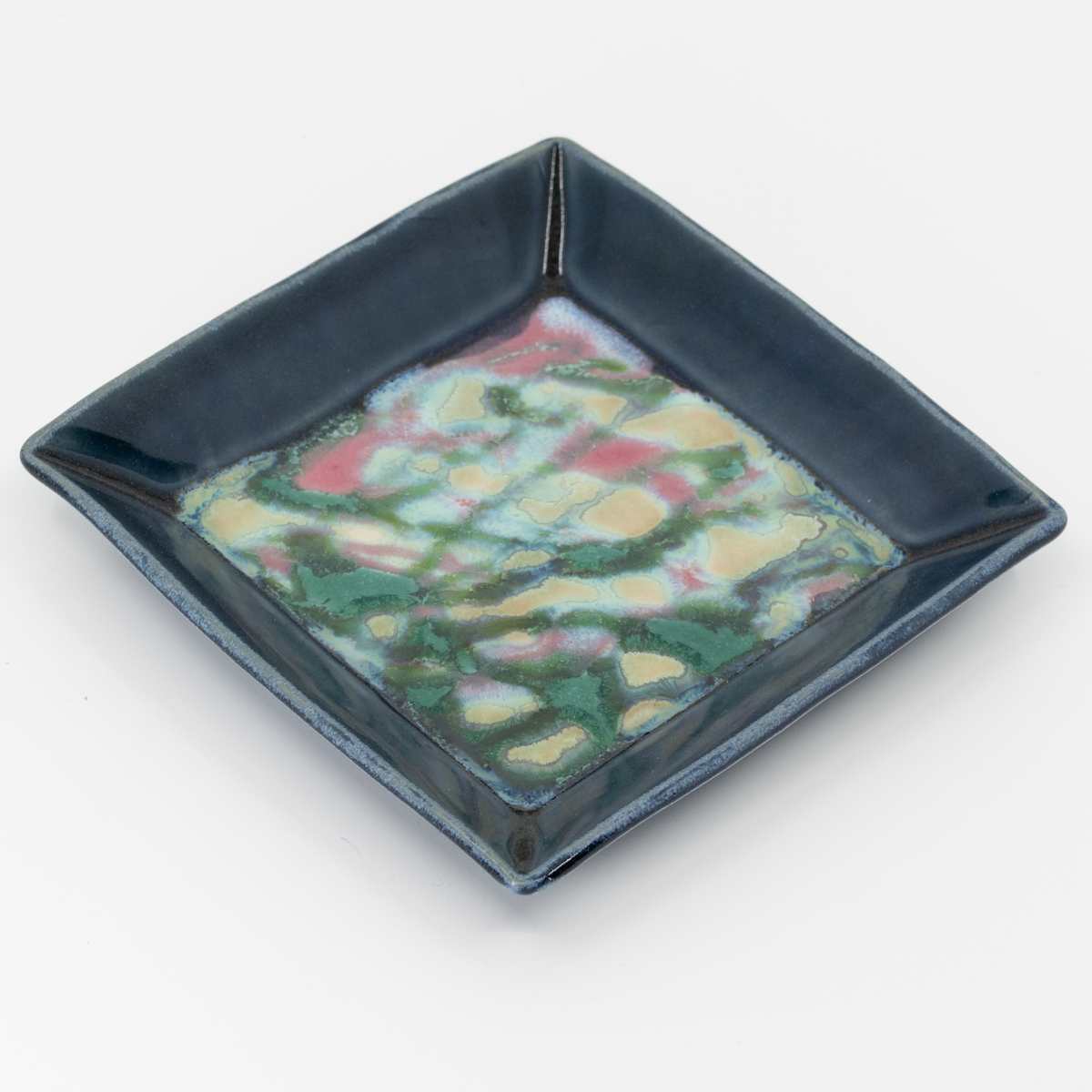 24086  4.5" Square Beveled Dish by Sandy Miller 