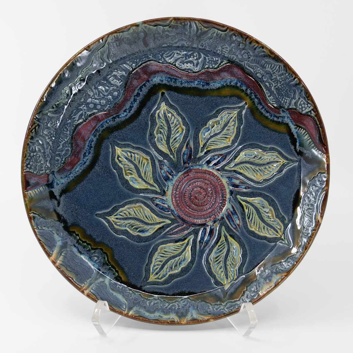 25019 - 8.5" Round Beveled Plate by Sandy Miller 