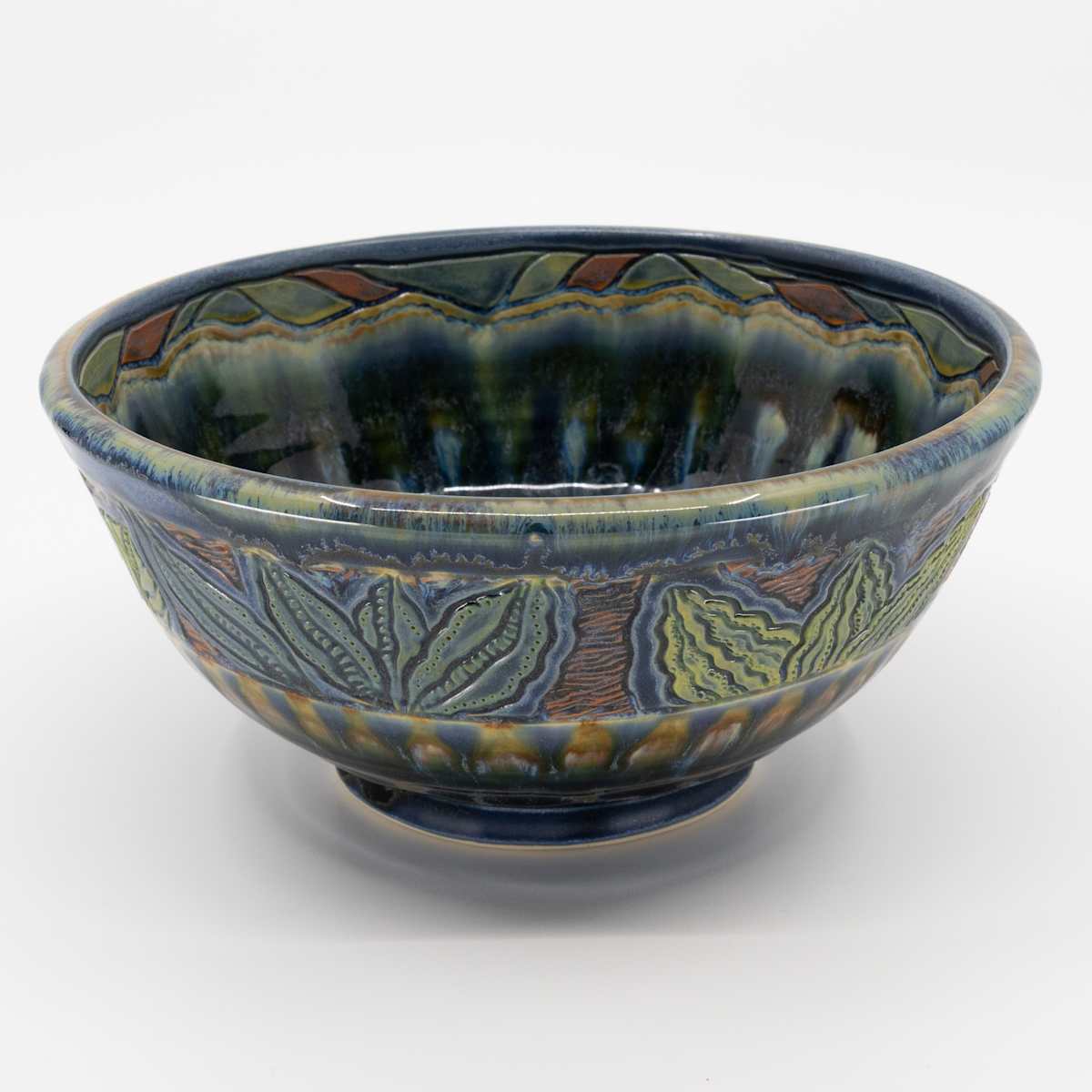 25033 - Blue Round Bowl by Sandy Miller 