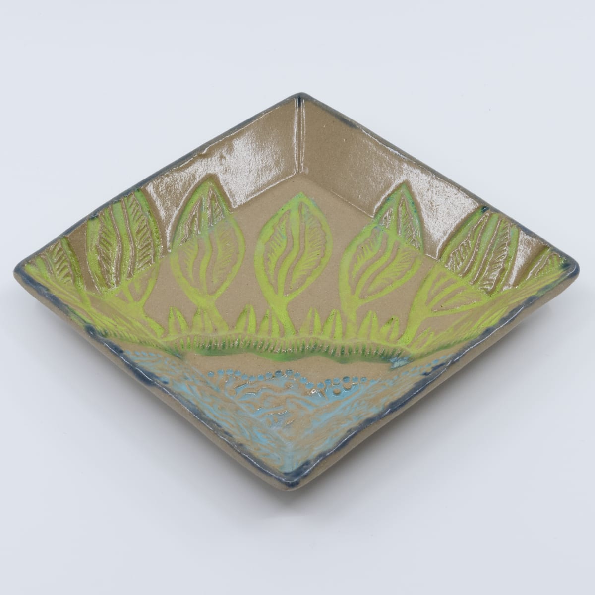4.7" Square Beveled Dish by Sandy Miller 