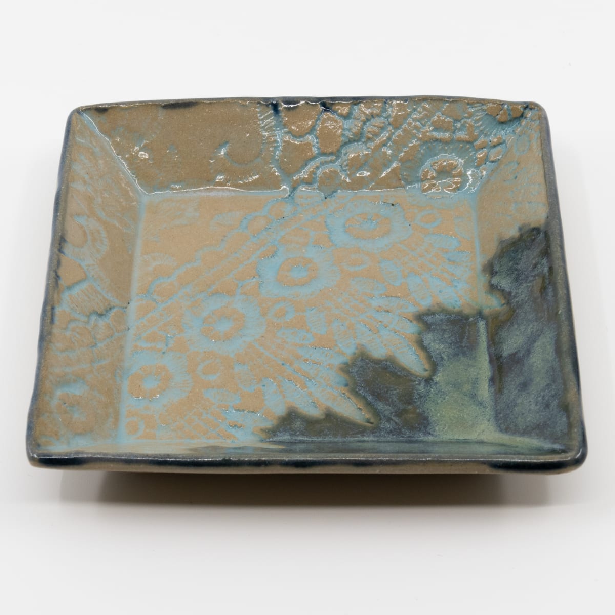 4.7" Square Beveled Dish by Sandy Miller 