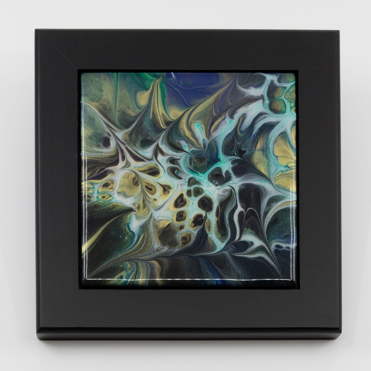 Fluid Art 6" Black Framed Tile by Sandy Miller 