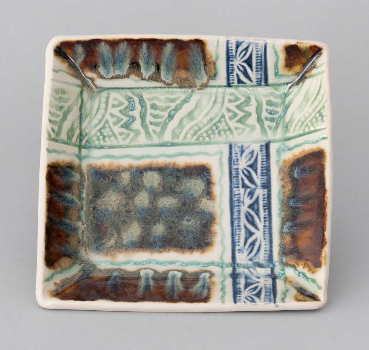 4.5" Square Beveled Dish by Sandy Miller, Image 2.