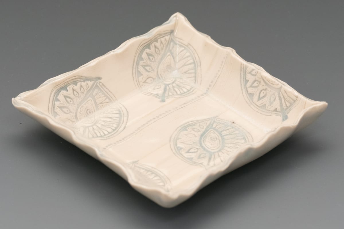 3.75" Square Beveled Dish by Sandy Miller, Image 1.