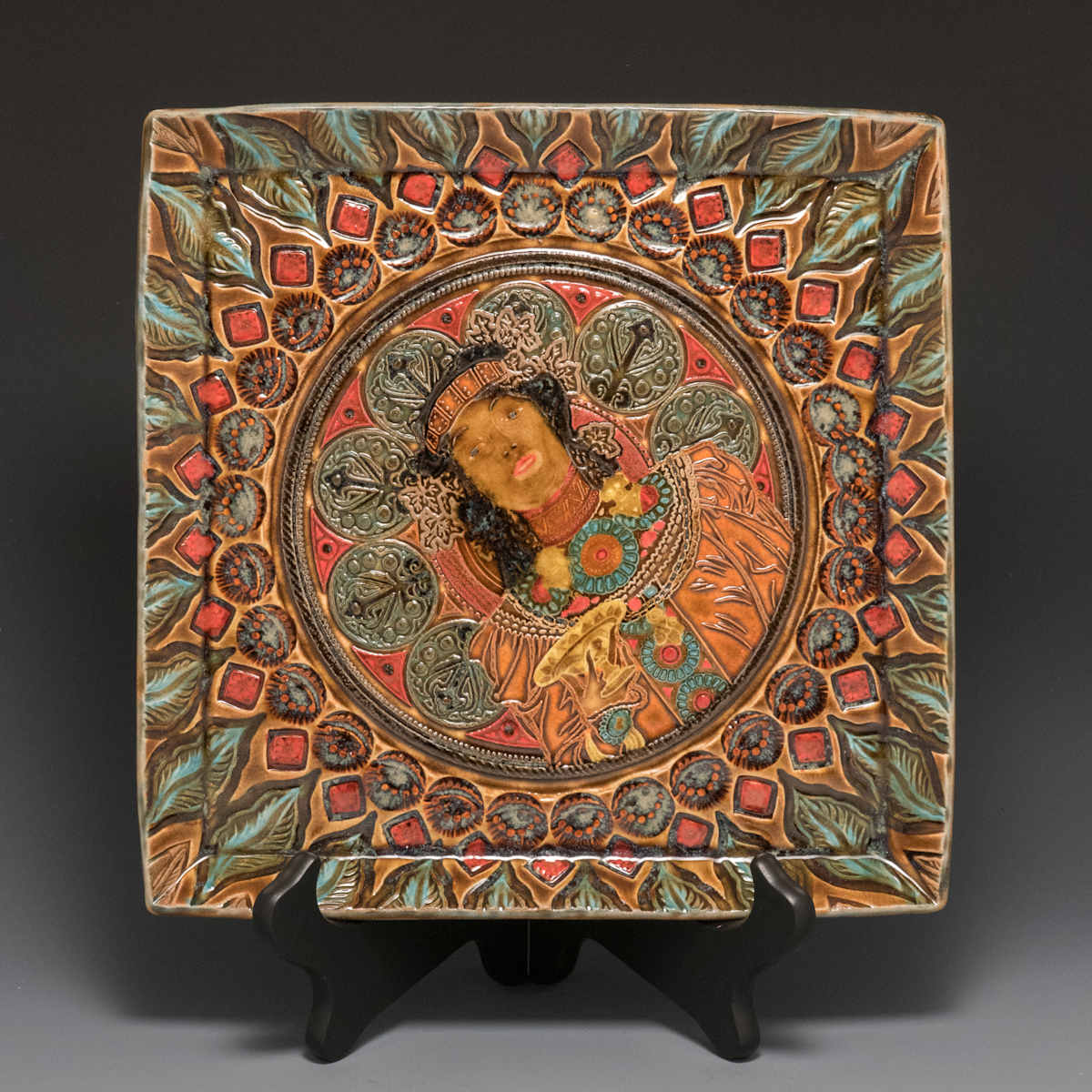 10" Square Beveled Platter, Image 1.