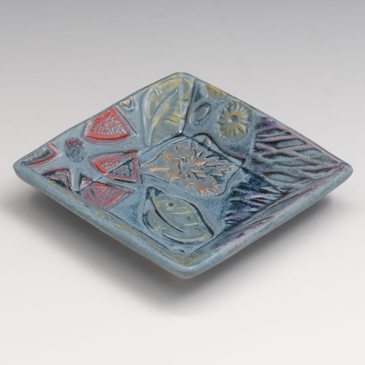 3.75" Square Beveled Dish by Sandy Miller, Image 4.