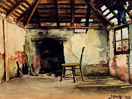 Interior of the Old Cottage, York Street Albany by John BARKER 