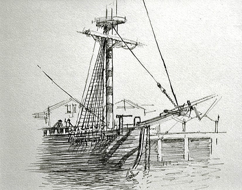 Drowning Fatality at Madeira Dock by Frank PASH 