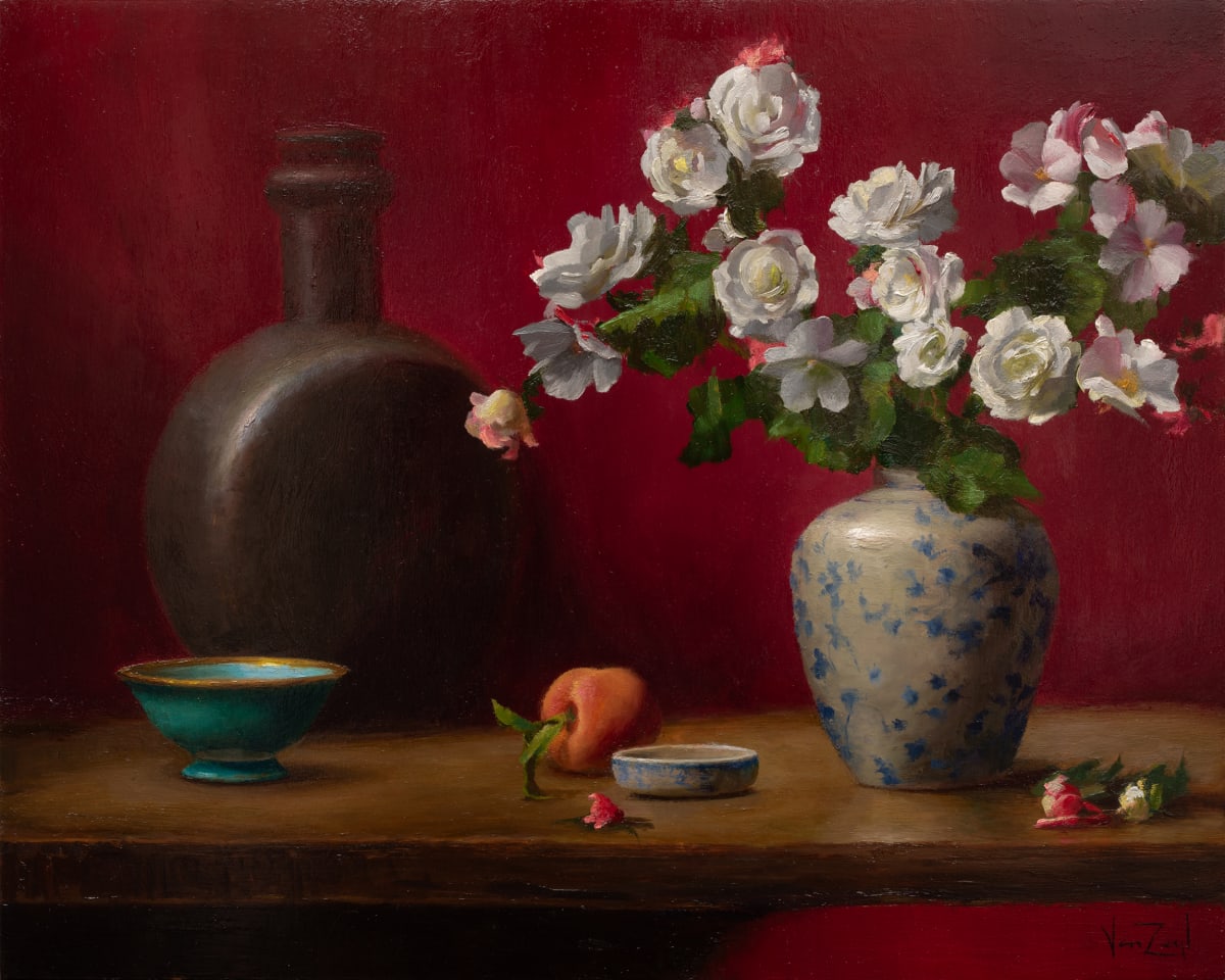 Still Life with Begonias-Framed by Michael Van Zeyl 