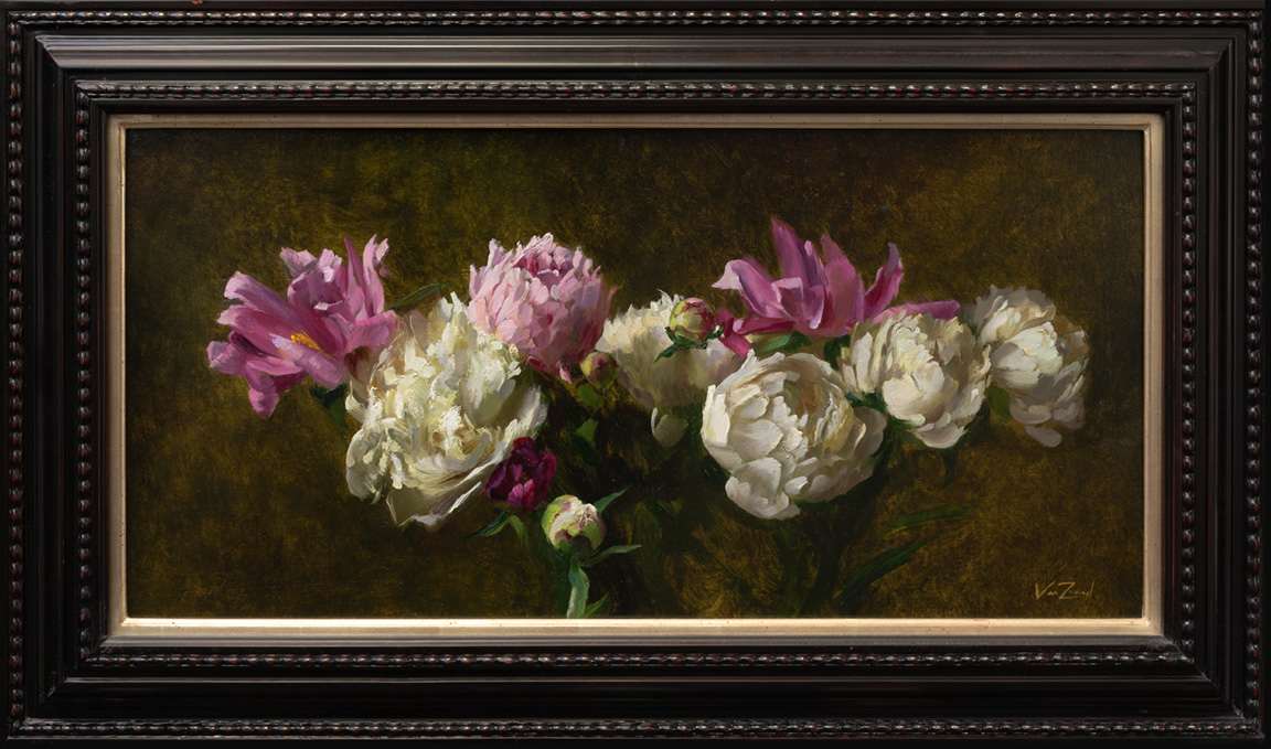 Garden Peonies - Framed by Michael Van Zeyl 