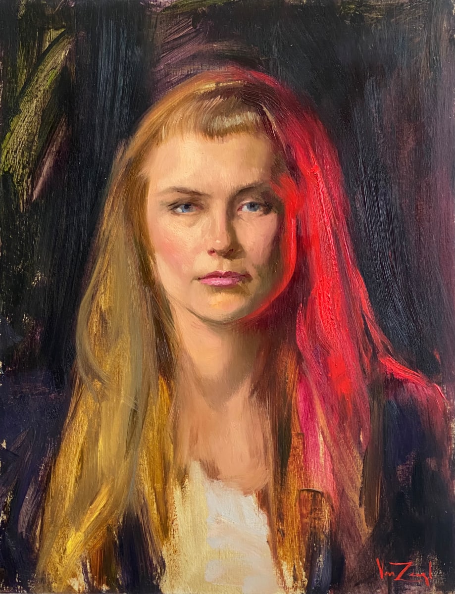 Emily - Demo/Study with Red Light by Michael Van Zeyl, Image 1.