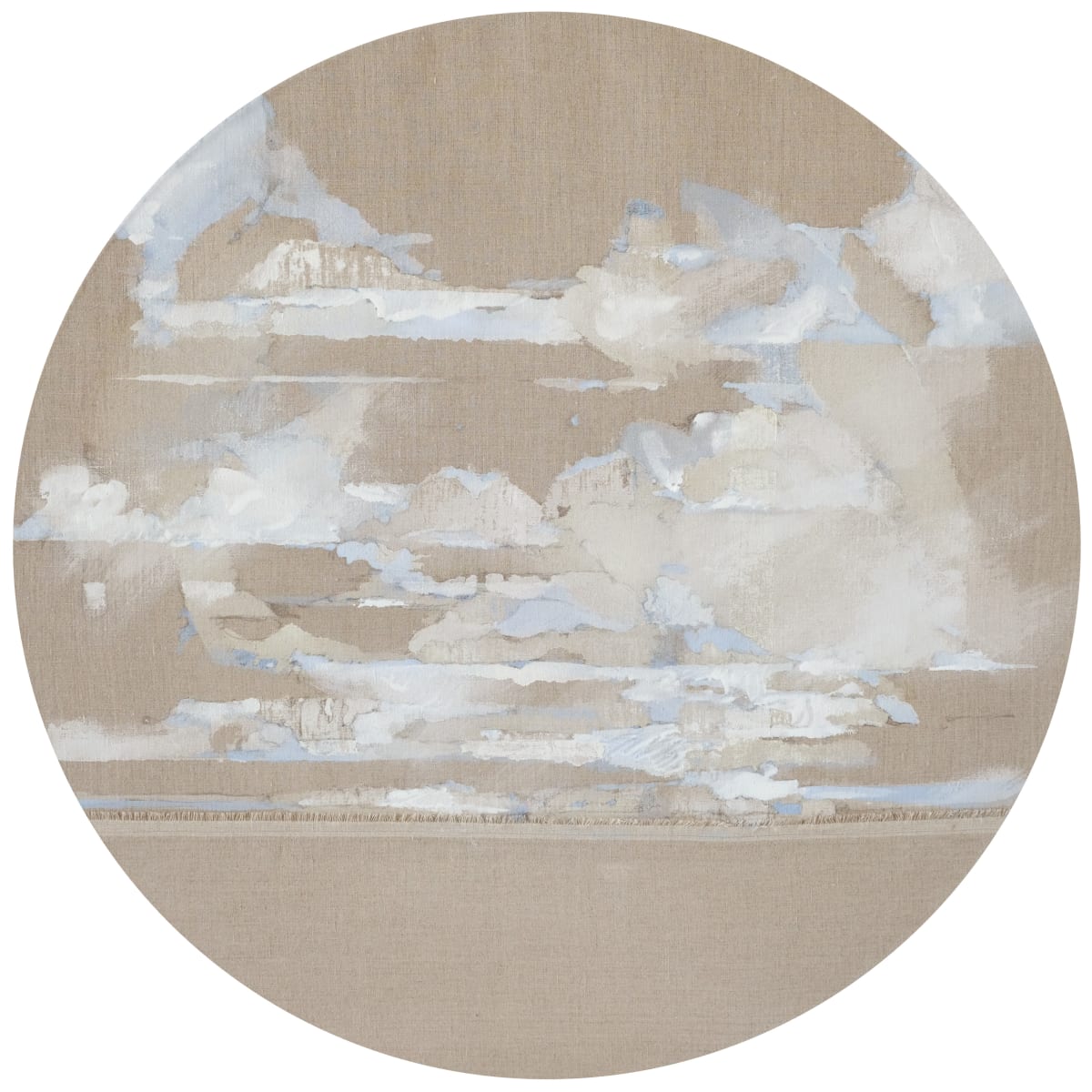 Under the Same Sky, 2 (VERSO) by Barbara Houston  Image: Seamed Belgian linen; Warp, weft shifted 90 degrees with salvage edge to emphasize the horizon line