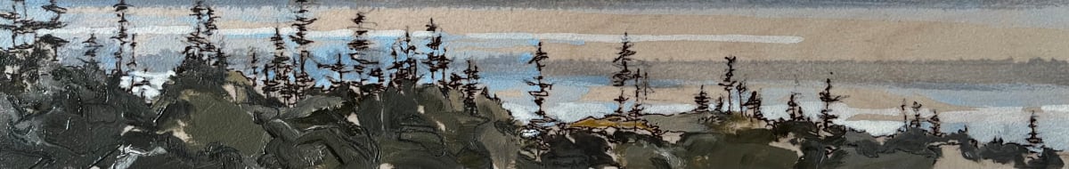Inland Pond - Treeline (Direct) by Barbara Houston  Image: sgraffito detail, oil on cradled birch panel