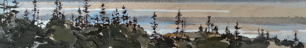 Inland Pond - Treeline by BarbaraHouston ArtStudio  Image: sgraffito detail, oil on cradled birch panel