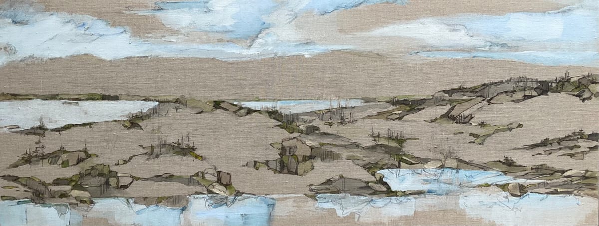 Pond No. 36 by BarbaraHouston ArtStudio  Image: Pond No.36, acrylic, archival ink + Japanese graphite on Belgian linen