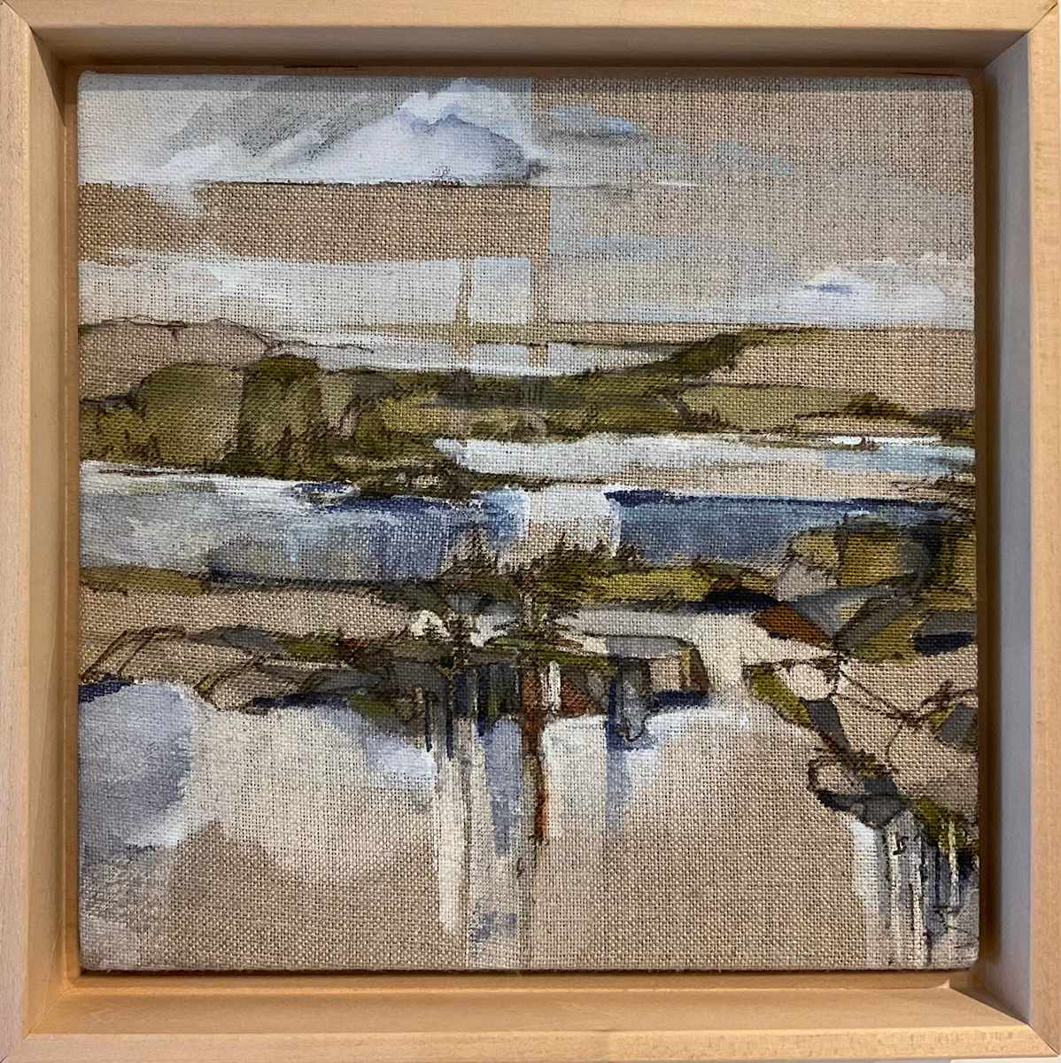Pond No.31 by BarbaraHouston ArtStudio  Image: Framed, custom floating hardwood frame, natural