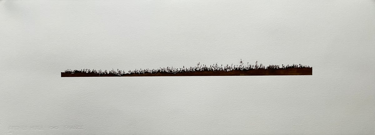 Treeline, No.4, framed by BarbaraHouston ArtStudio  Image: Sepia ink on French Arches paper, signed on reverse, unframed