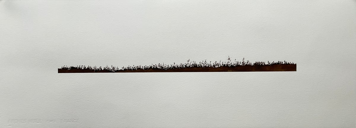 Treeline, No.4 (framed) by BarbaraHouston ArtStudio  Image: Sepia ink on French Arches paper, signed on reverse, unframed