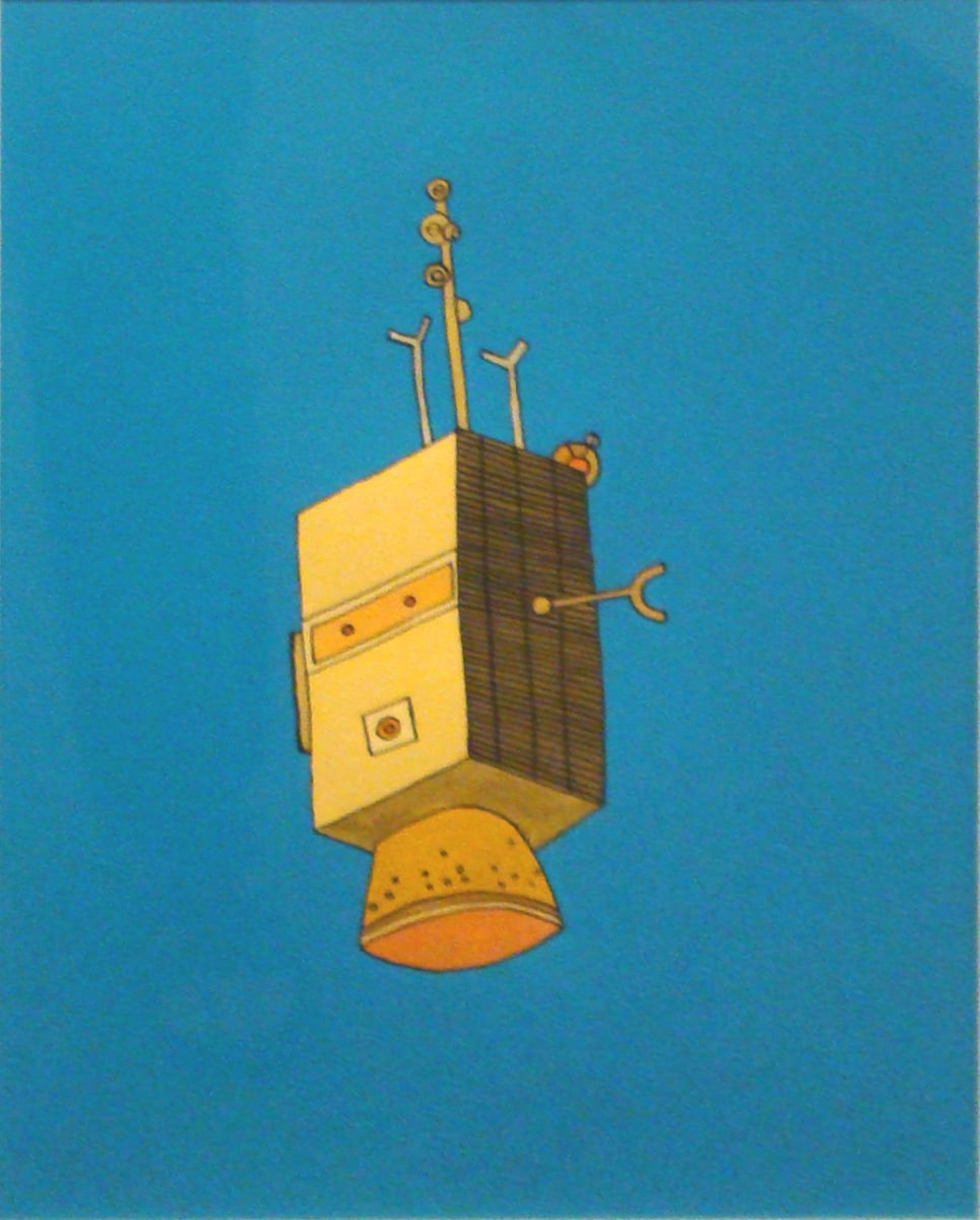 Yellow Orange Satellite on Blue by Kelly Newcomer (RAiR 2001-02), Image 1.