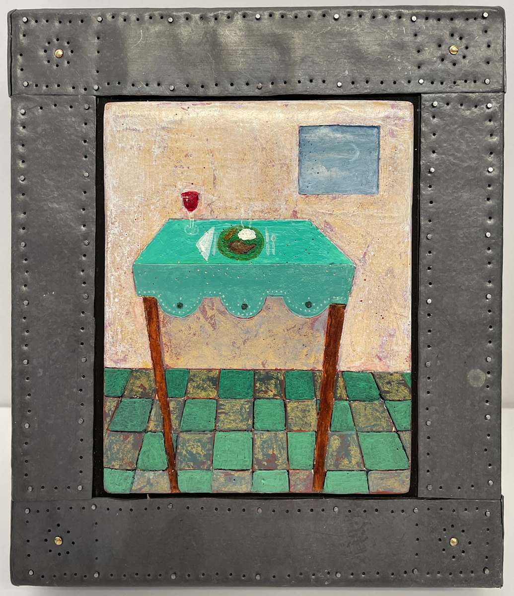 Pork Chop, Mashed Potatoes and Green Beans by Susan Marie Dopp (RAiR 1988-89), Image 1.