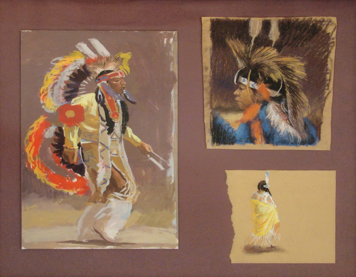 Three Indian Figures (on loan from Sally Midgette Anderson) by Willard Midgette (RAiR 1970-71), Image 1.