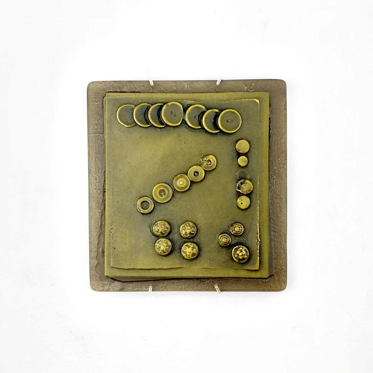 Button Card II, green gold by Susan Madacsi 
