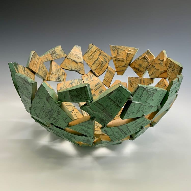 Sage And Sand Geode Vessel by Susan Madacsi  Image: Sage And Sand Geode Vessel
