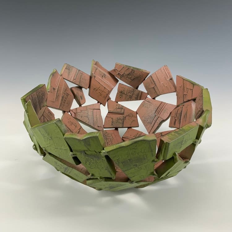 Sego And Sage Geode Vessel by Susan Madacsi 