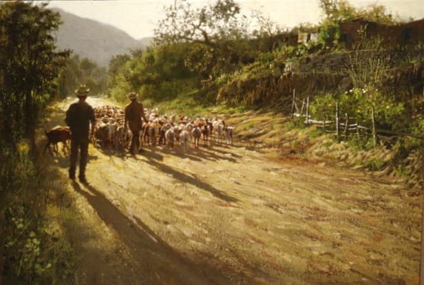 Taos Goat Herders by Clark Hulings Estate 