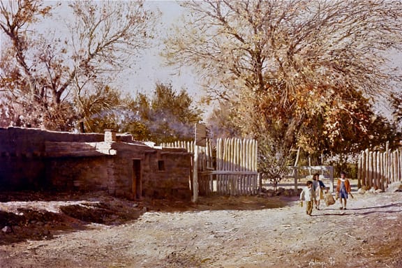 After School, San ildefonso, NM by Clark Hulings Estate 