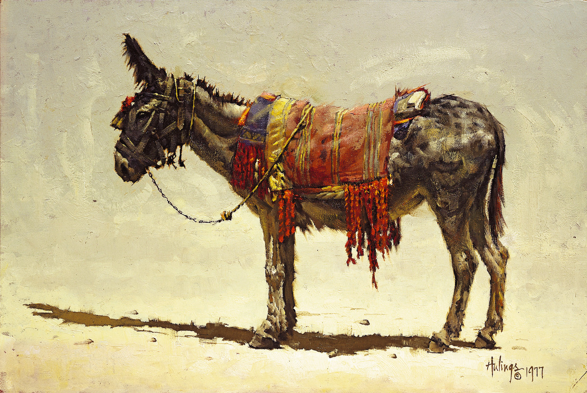 Santa Fe Festival Poster Burro by Clark Hulings Estate 