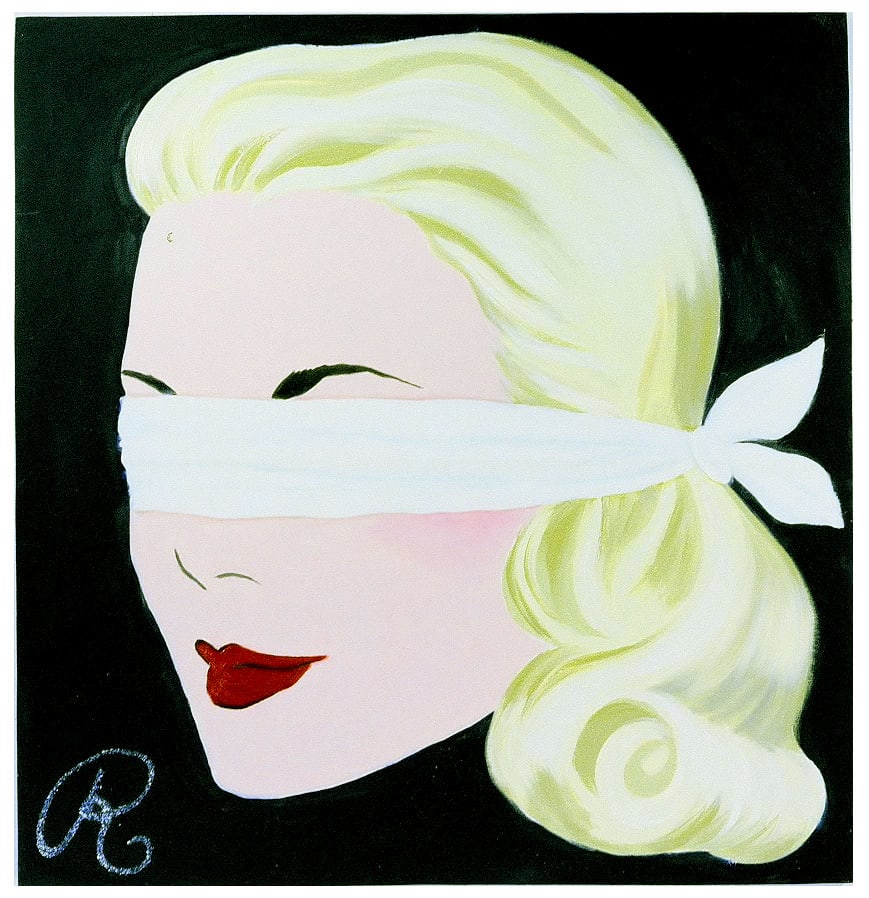 Blonde with White Blindfold by Randy Stevens 