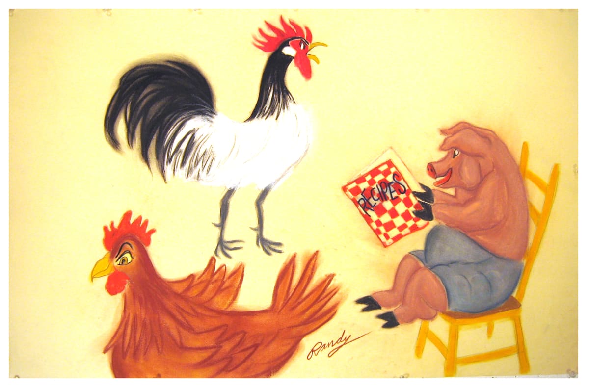 2 Chickens and a Pig by Randy Stevens 