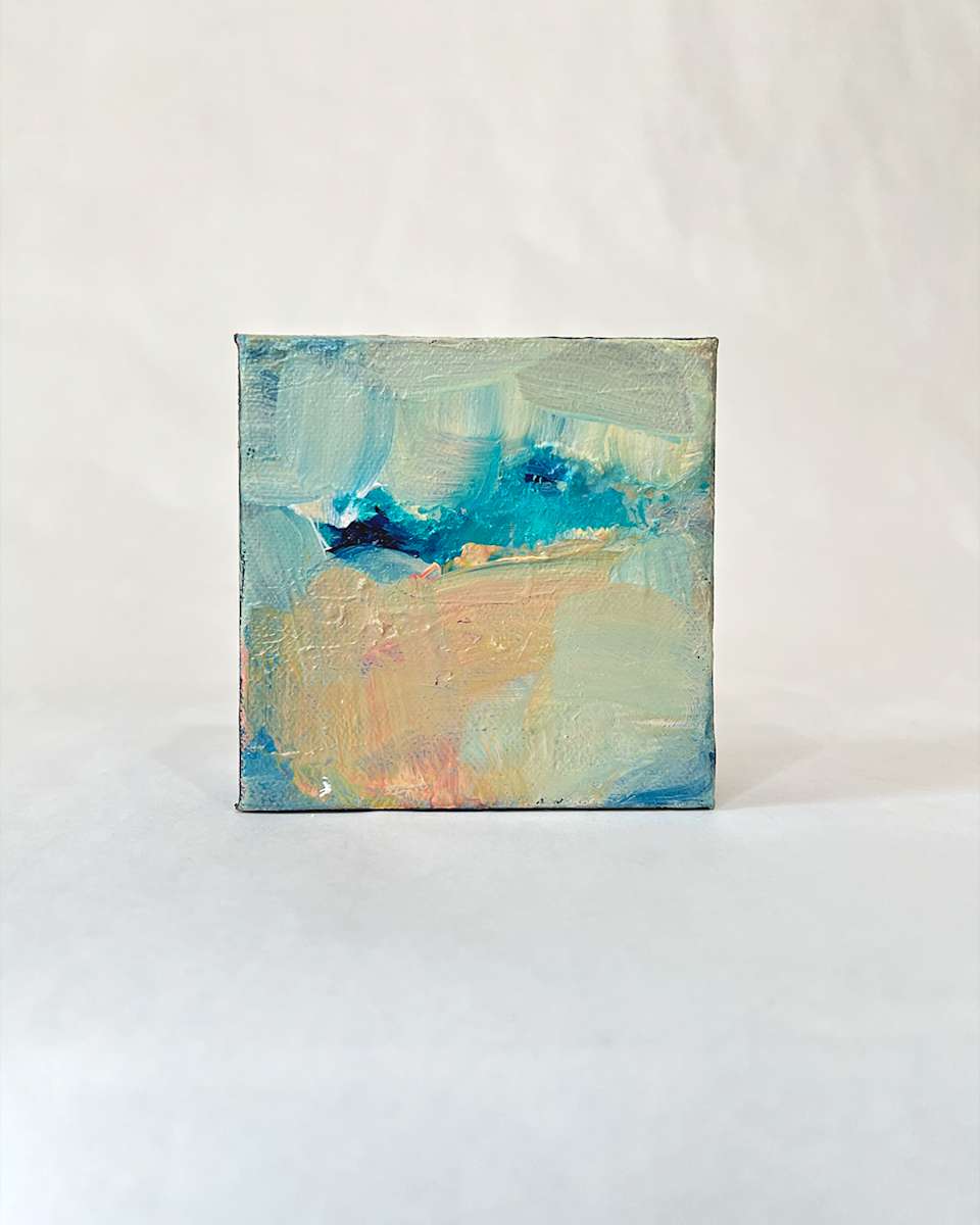 Desert Twilight by Brad Blackman  Image: "Desert Twilight" c. 2024. Acrylic on canvas, 4 x 4 x 1.5 inches
