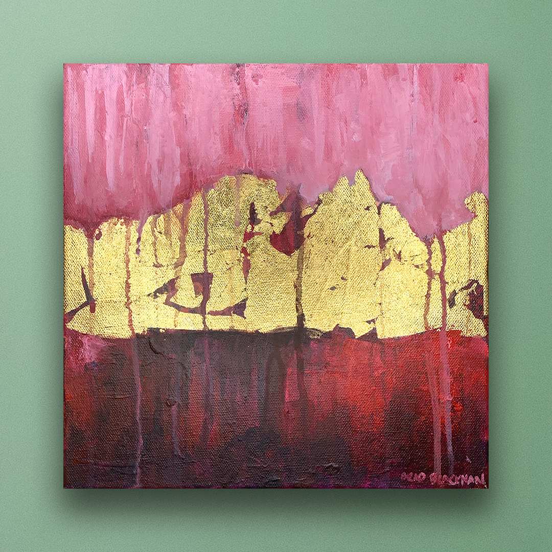 Faithfulness by Brad Blackman  Image: Abstract Painting "Faithfulness" - acrylic and gold leaf on canvas, 10x10x1.5 inches