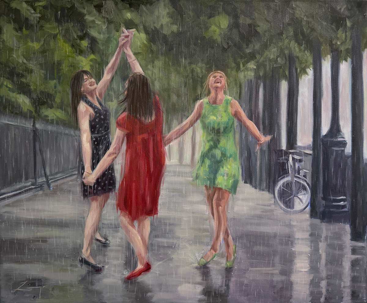 Rain Dance, Stephen's Green by Zanya Dahl 