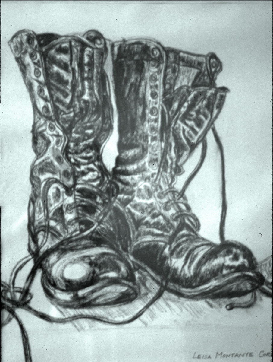 Combat boot by Leisa Shannon Corbett 