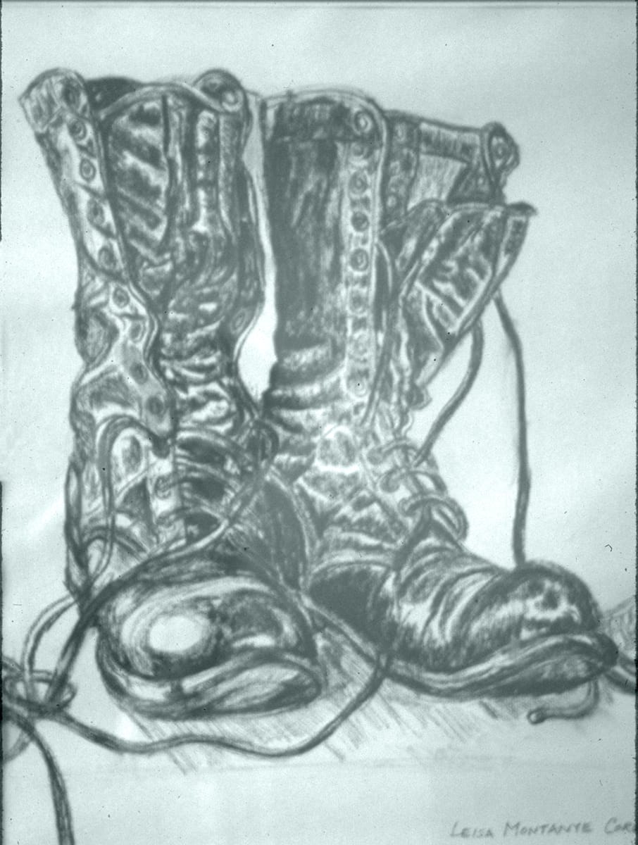 Combat boots  Ist version by Leisa Shannon Corbett, Image 1.
