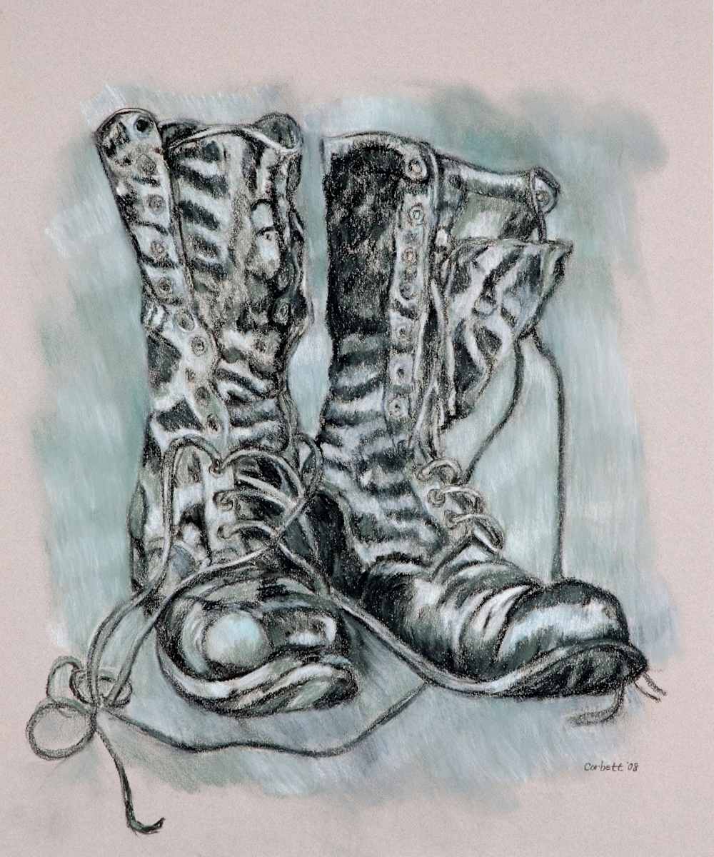 Combat Boots 2nd version by Leisa Shannon Corbett 
