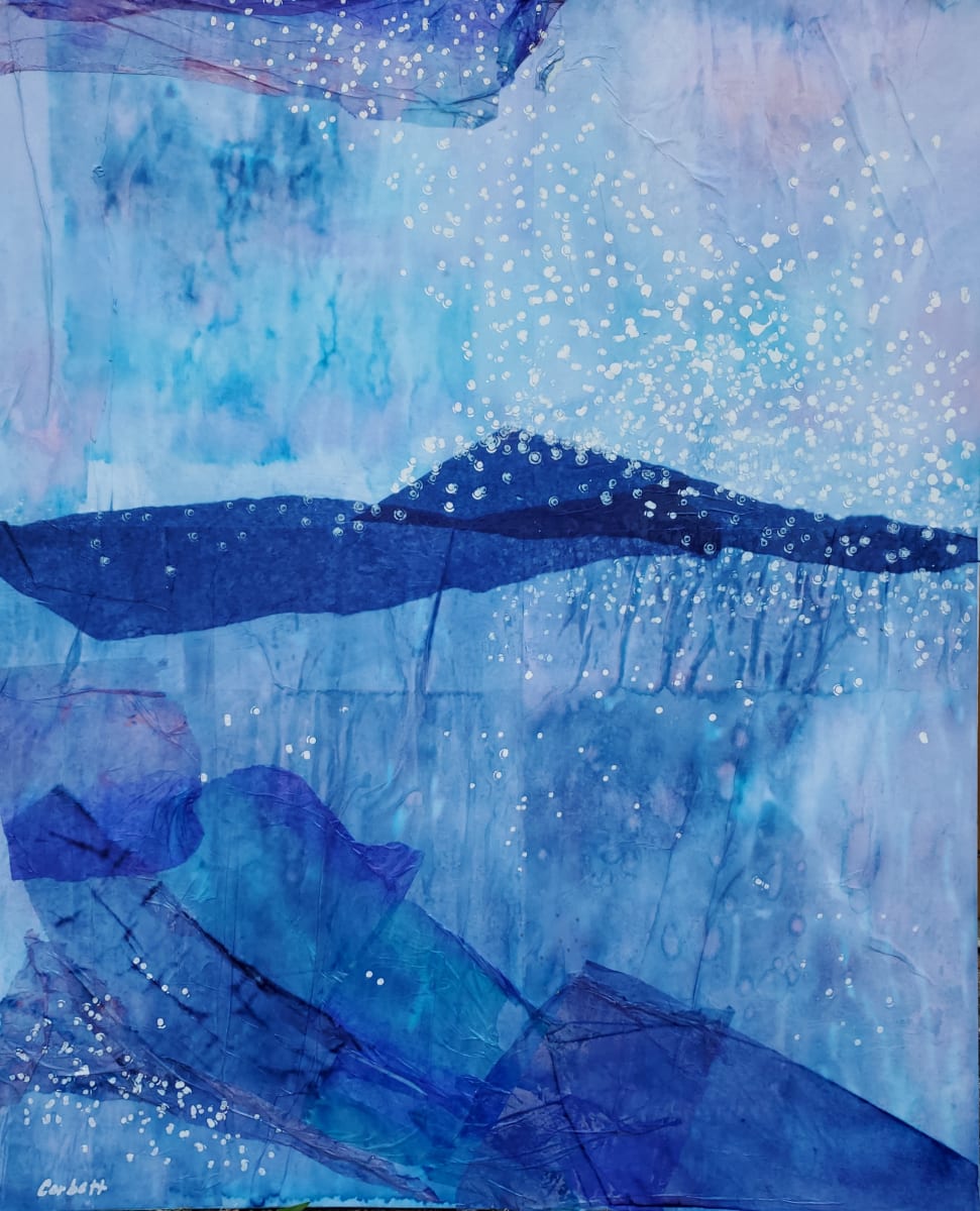 Splash on the Rocks by Leisa Shannon Corbett  Image: collage and marker on canvas board