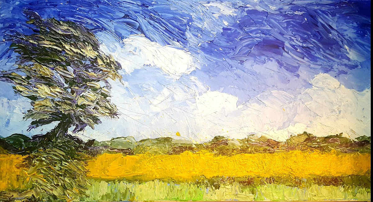 Lone Tree in a Canola Field 