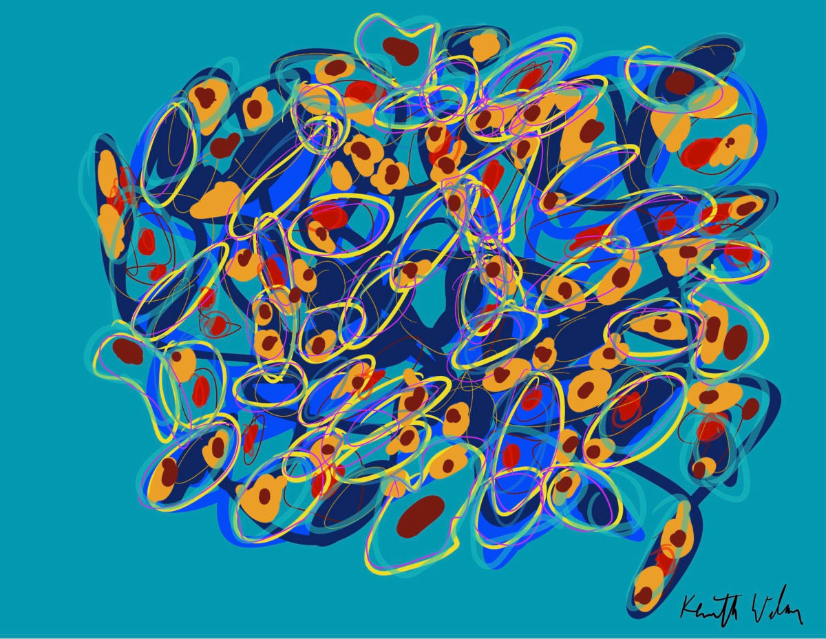 Aqua Floating Cloud Face by Kenneth Wilan 
