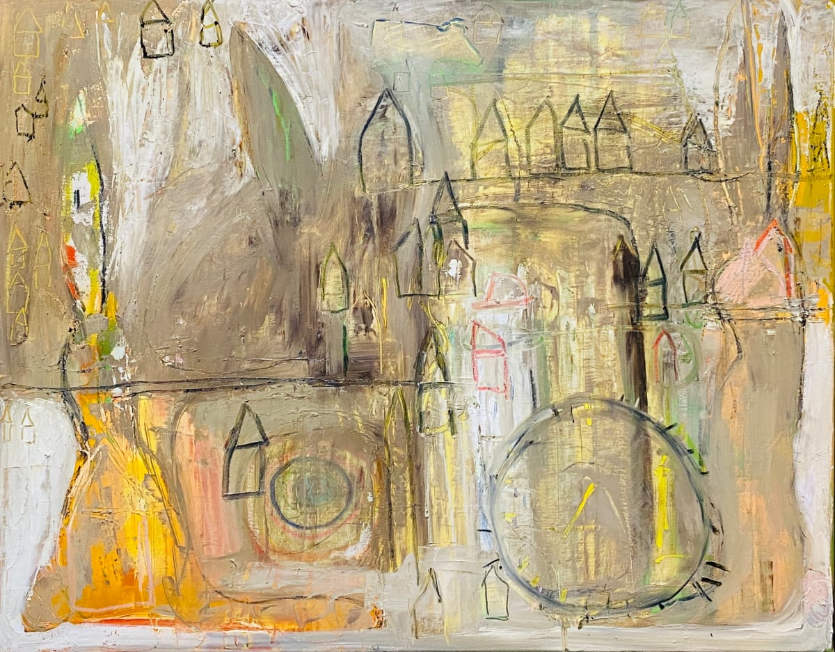 Coming In From The Cold by Borg de Nobel  Image: Oilpaint, oilstick & charcoal on canvas 