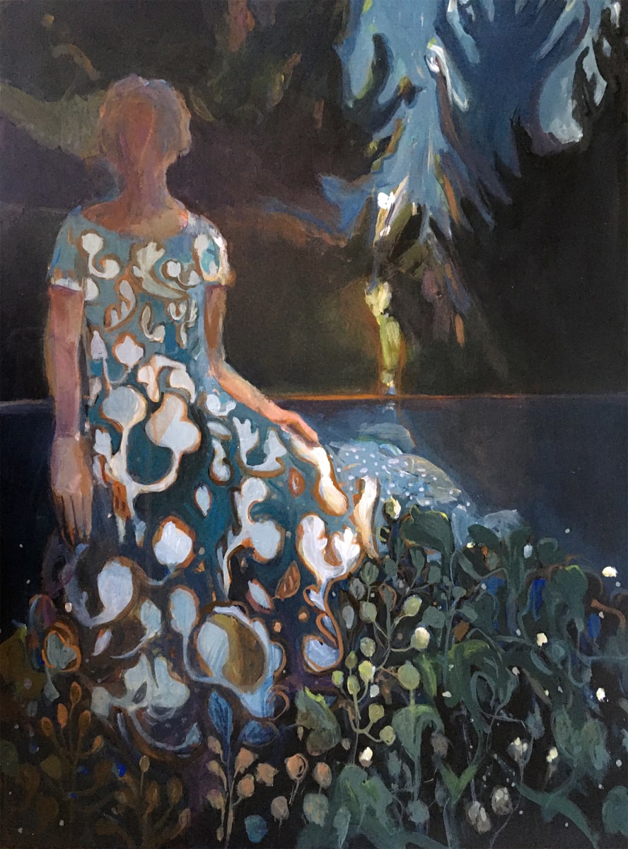 Bottling the Strawberry Moon acrylic 