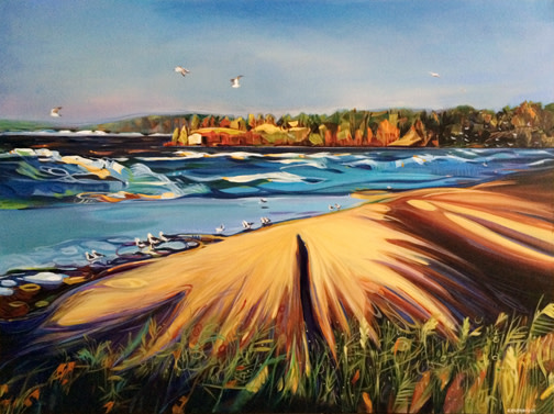 Seacliffe Beach ~ Acrylic on canvas, 36x48" ~ by Erica Dornbusch 